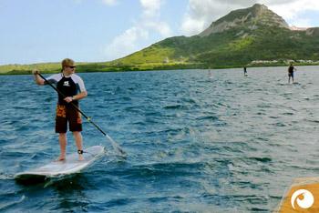 Robert von Diveaholics Stand-Up-Paddling (SUP) in front of Curacao